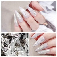 12li Folyo Tırnak Süsleme Nail Art Gold Silver