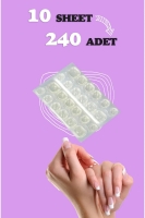 240 Adet Takma Tırnak Yapıştırıcı Protez Yapıştırıcı Jel Sticker Tak Çıkar Yapıştırma Bandı