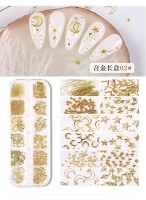 Gold 12'li Makyaj Tırnak Süsleme Nail Art Seti