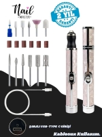 Kablosuz Şarjlı Elektrikli Törpü Makinesi Freze Manikür Pedikür Profesyonel Tırnak Bakımı Seti