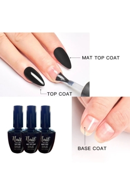 Kalıcı Oje Ve Protez Tırnak (mat) Top Coat 15ml (rubber) Base Coat 15ml Top Coat(parlak 15ml set