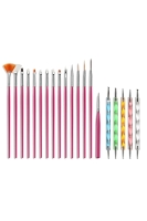 Nail Master Nail Art Tırnak Süsleme Desen Fırça 15'li Ve Dot Kalem Seti 5'li
