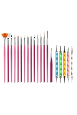 Nail Master Nail Art Tırnak Süsleme Desen Fırça 15'li Ve Dot Kalem Seti 5'li
