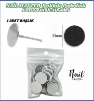 Pedikür Pododisk Ponza Disk 50 Adet Zımpara 1 Adet Başlık 25 Mm