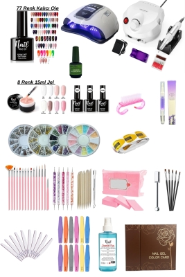 Profesyonel Salon Kalıcı Oje Protez Tırnak Süsleme Full Set