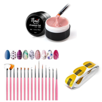 Protez Tırnak Jeli 15ml + 15li Fırça Seti + 50li Şablon