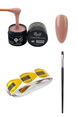Protez Tırnak Jeli 15ml Jel Fırçası 20li Şablon